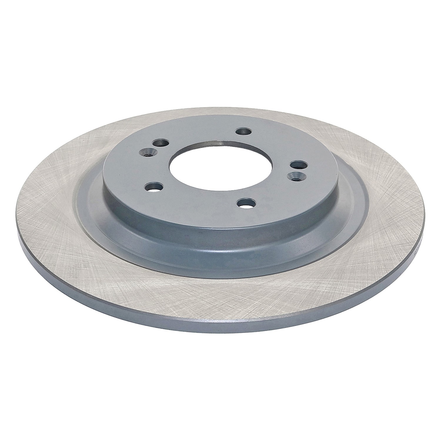 Coated on hat and edge; non-directional swirl finish