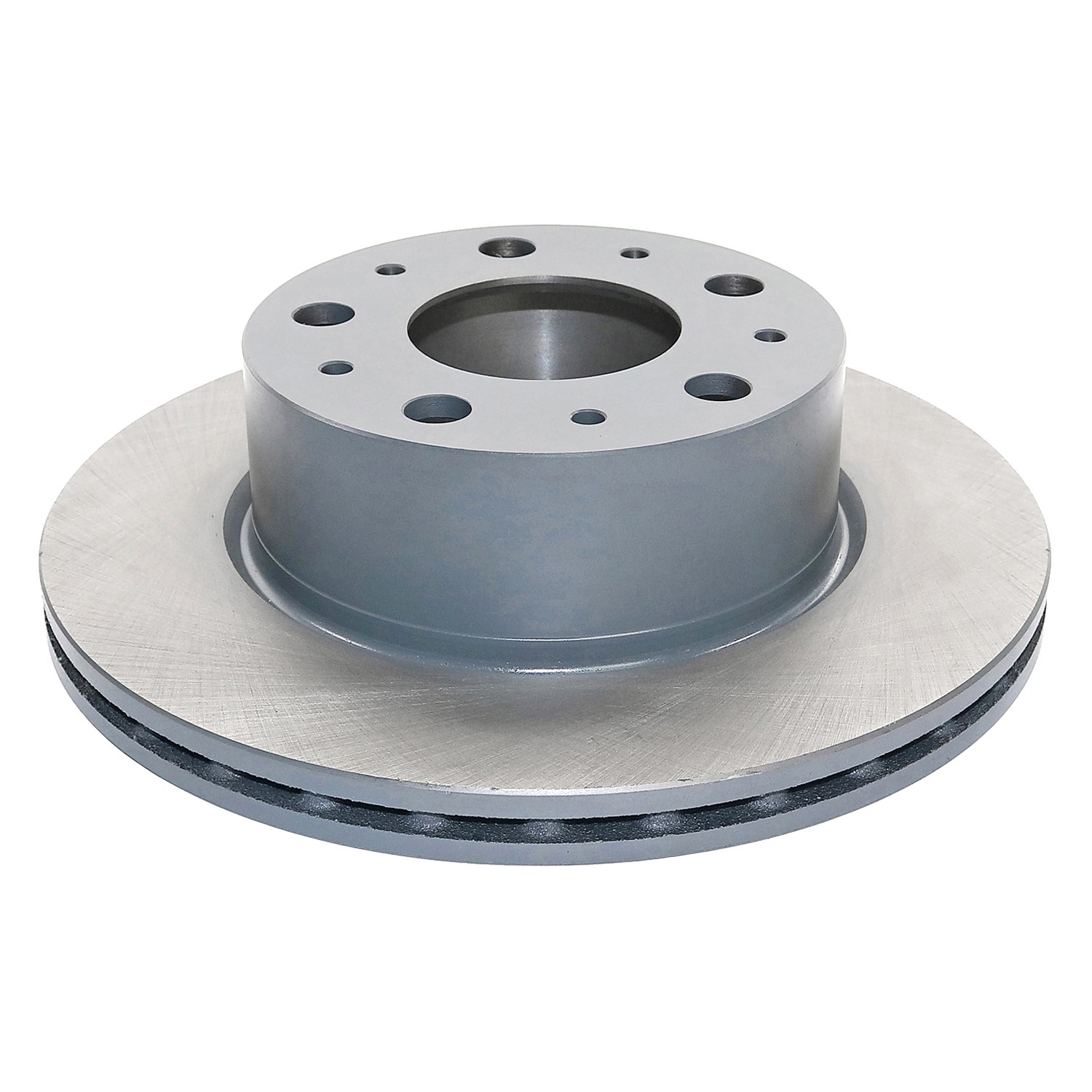 Coated on hat and edge; non-directional swirl finish