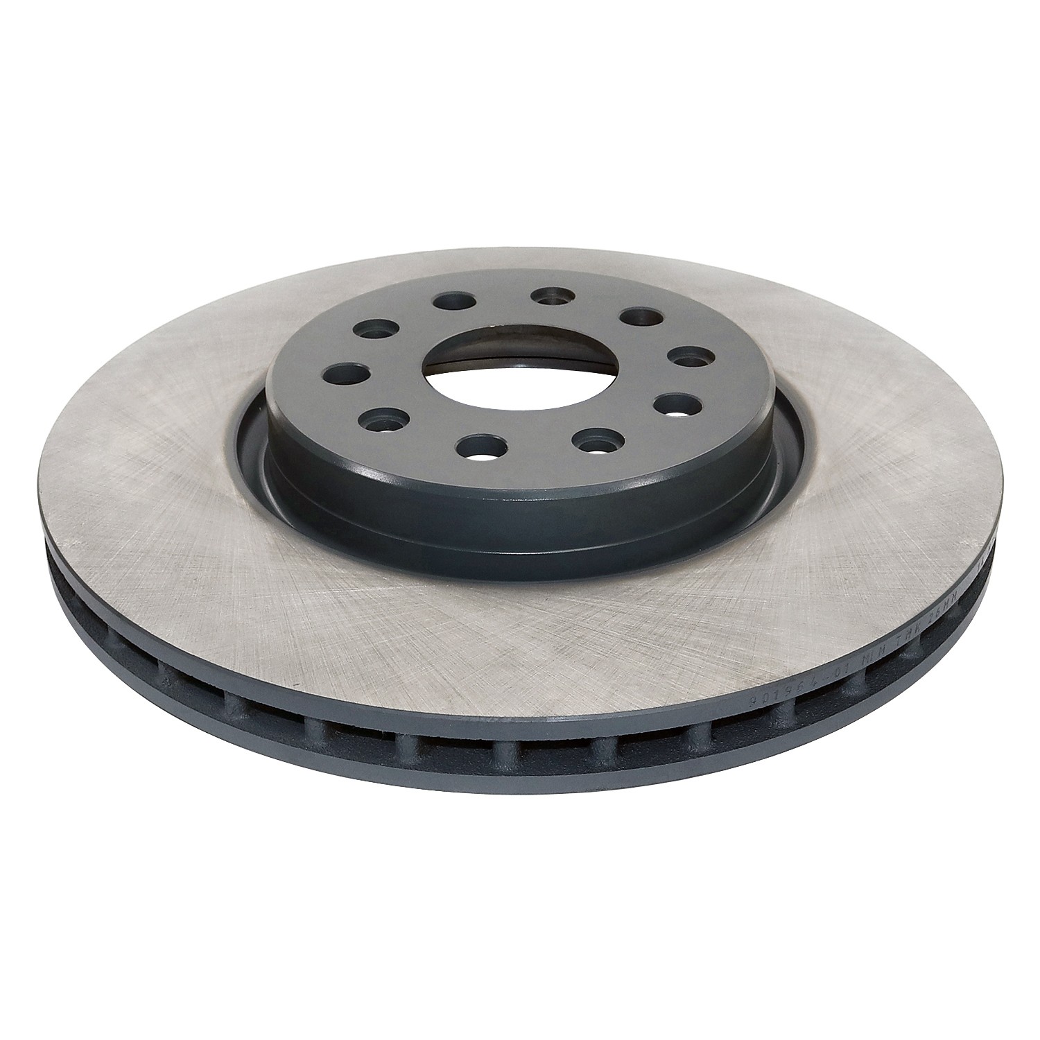 Coated on hat and edge; non-directional swirl finish