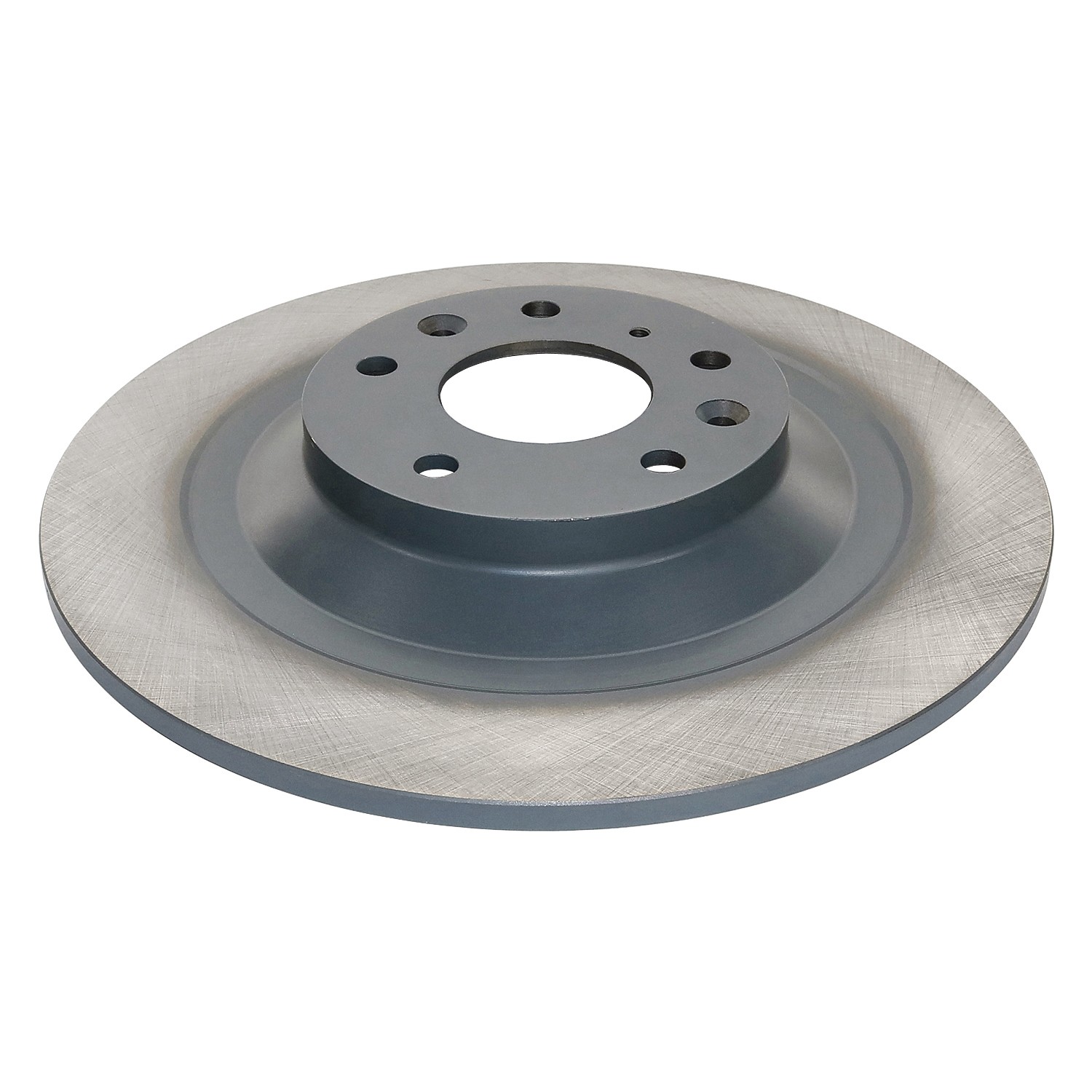 Coated on hat and edge; non-directional swirl finish