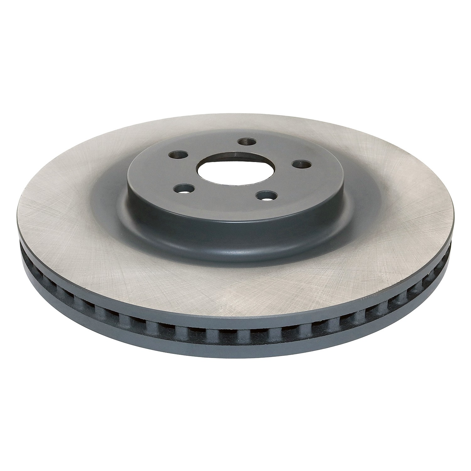 Coated on hat and edge; non-directional swirl finish