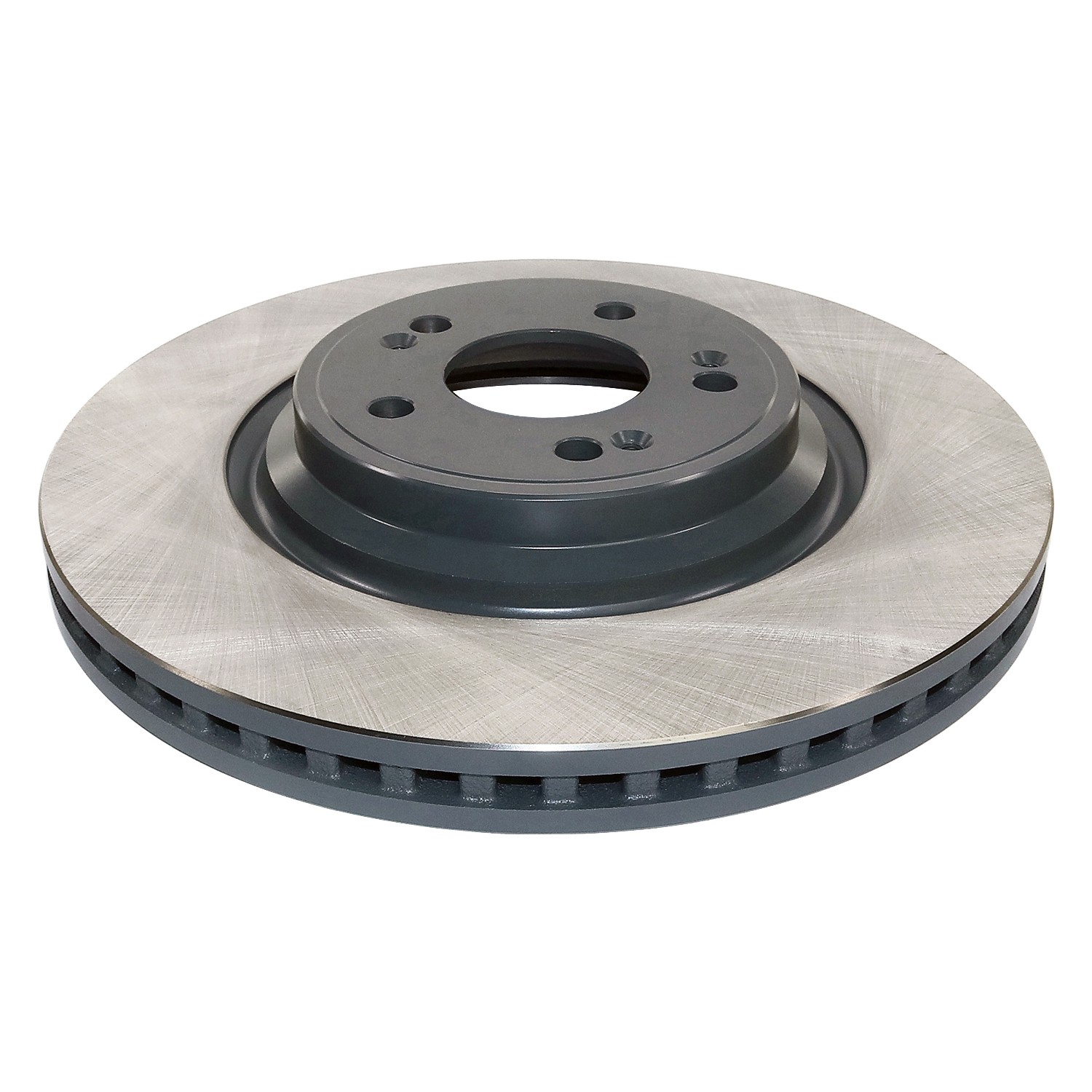 Coated on hat and edge; non-directional swirl finish