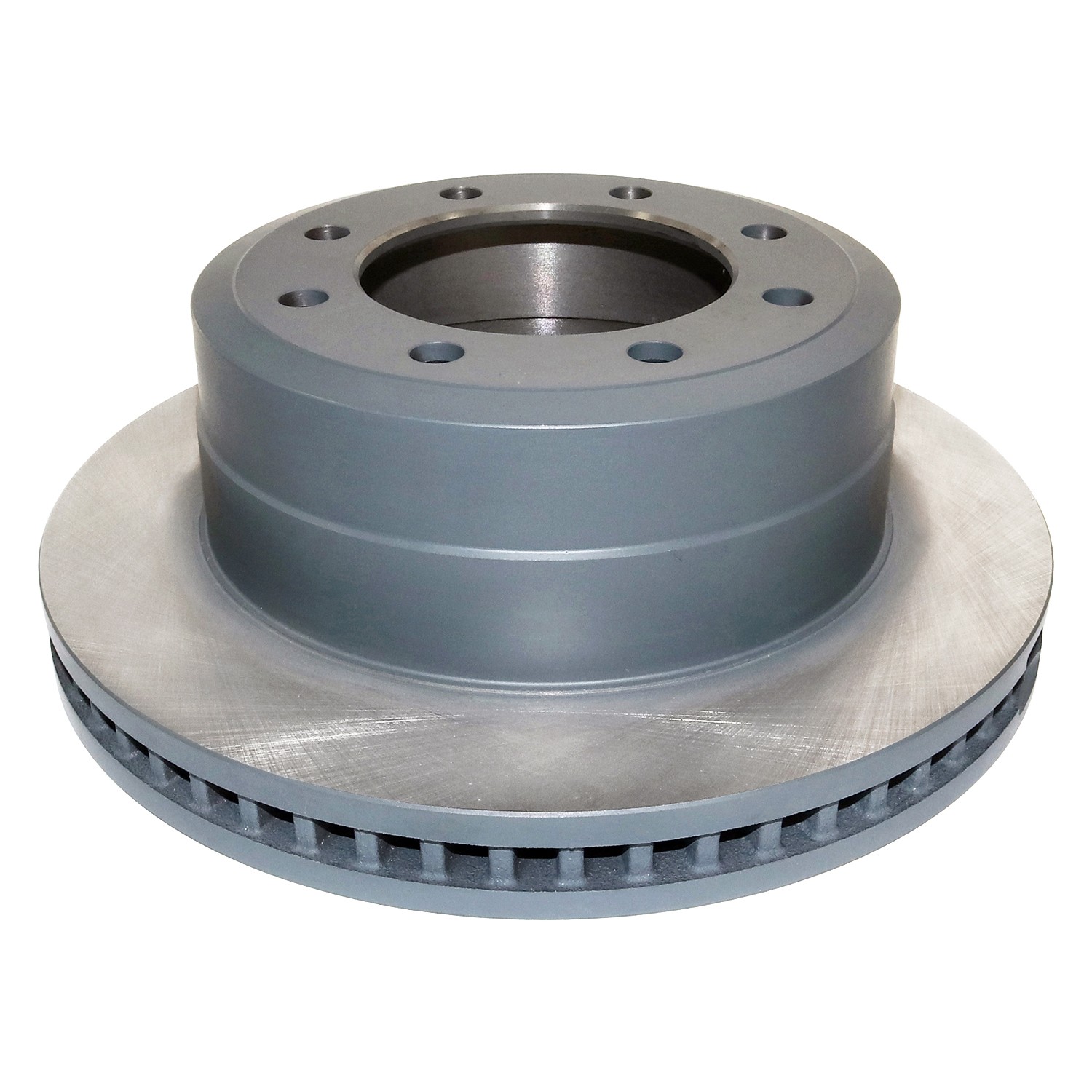 Coated on hat and edge; non-directional swirl finish