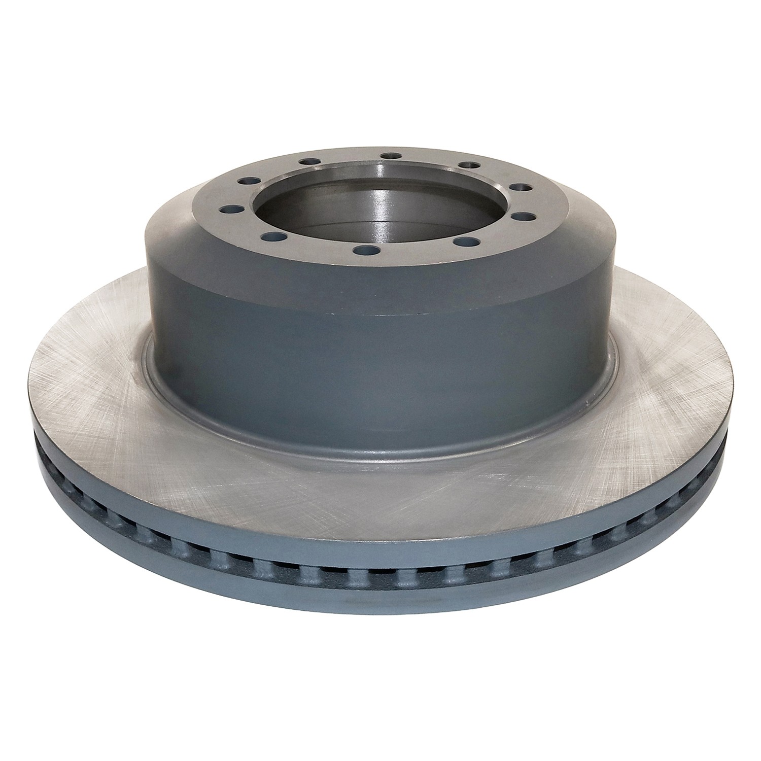 Coated on hat and edge; non-directional swirl finish