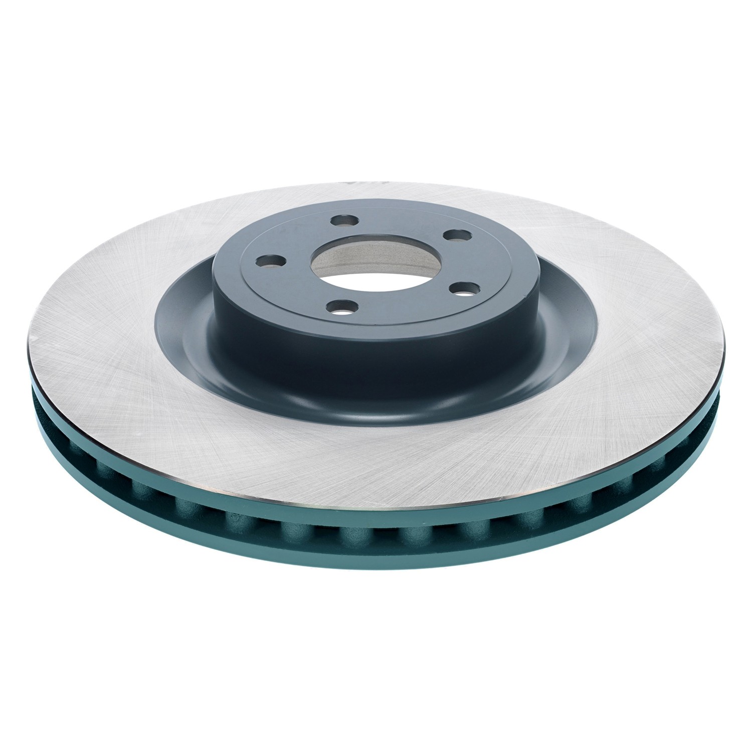 Coated on hat and edge; non-directional swirl finish
