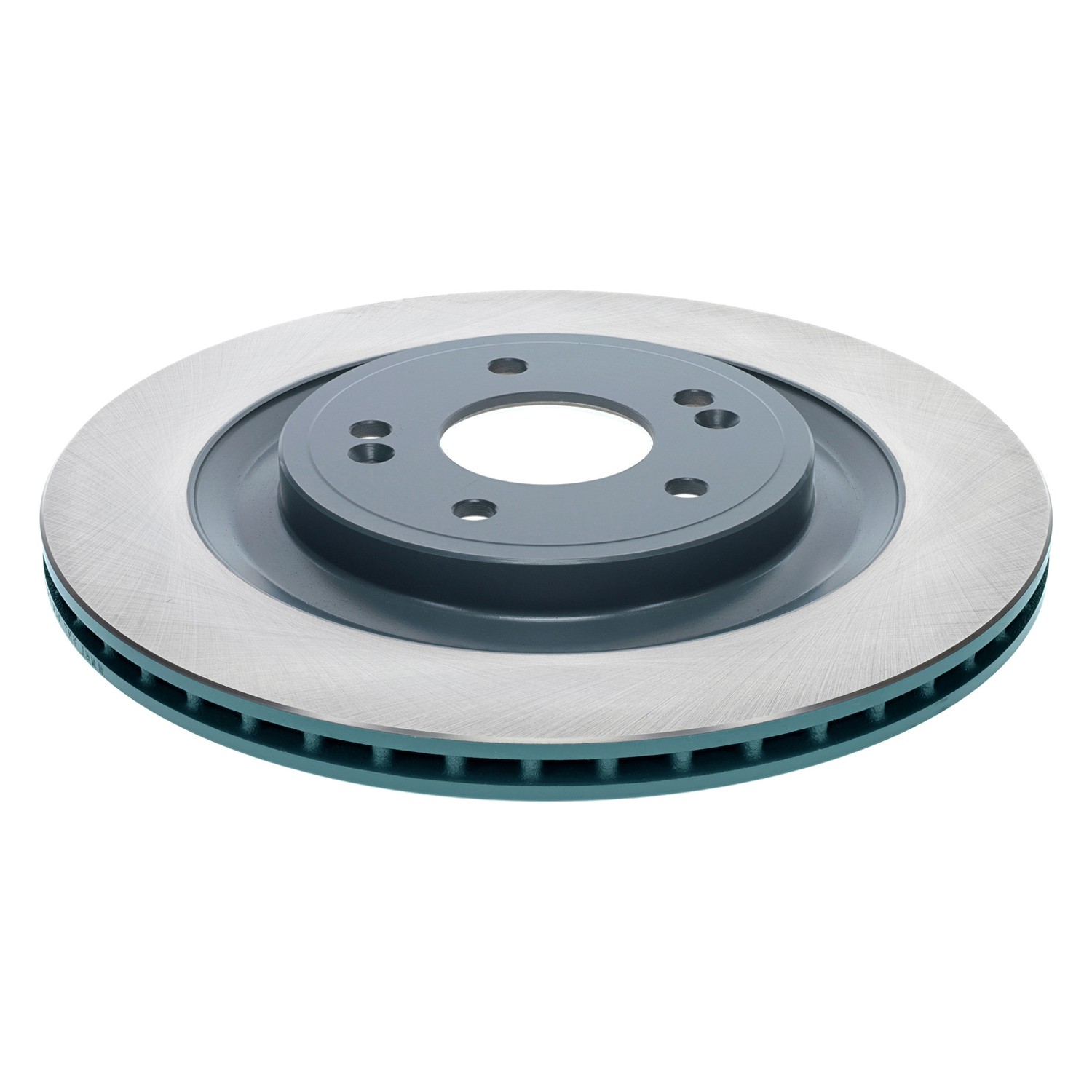 Coated on hat and edge; non-directional swirl finish