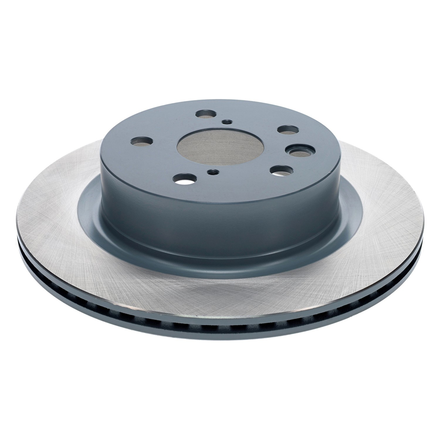 Coated on hat and edge; non-directional swirl finish