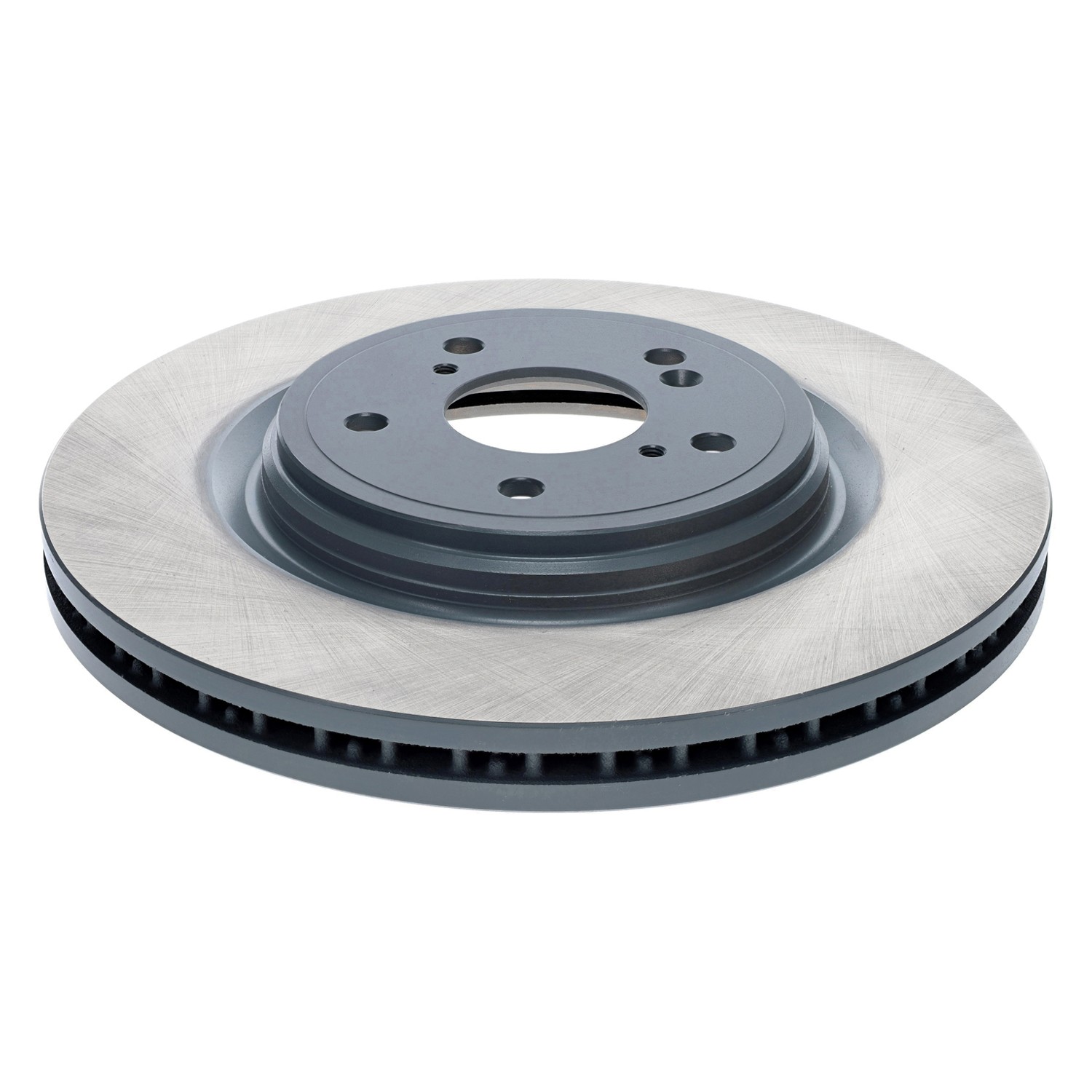 Coated on hat and edge; non-directional swirl finish