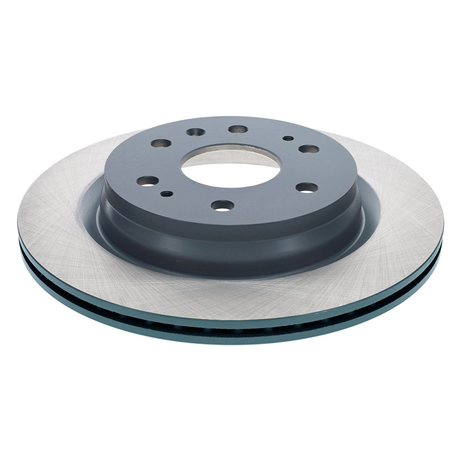 Coated on hat and edge; non-directional swirl finish