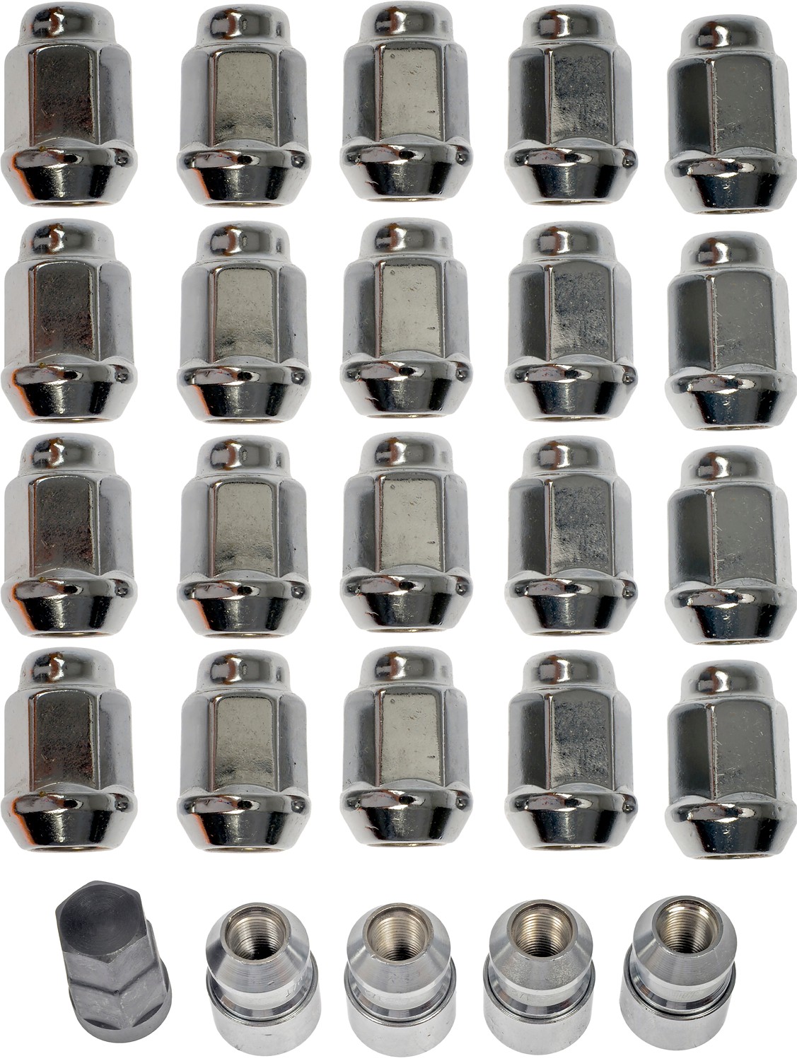 Wheel Nut Kit 1/2-20 Dometop - 3/4 In. Hex, 1-5/16 In. Length With Lock