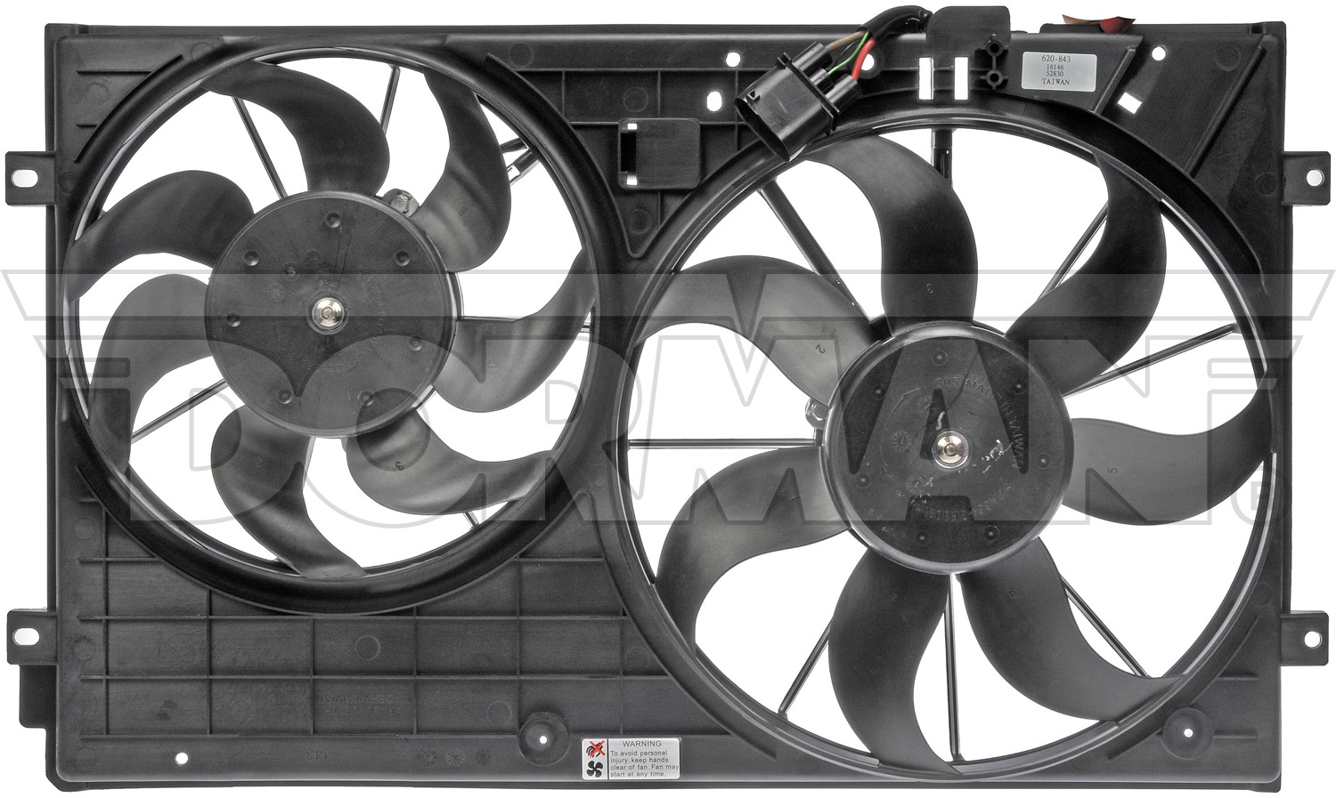 Dual Fan Assembly With Motor