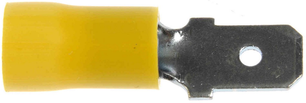 12-10 Gauge Male Slide Disconnect Terminal, .250 In., Yellow
