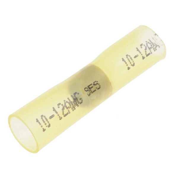12-10 Gauge Butt Solder Filled Connector, Yellow