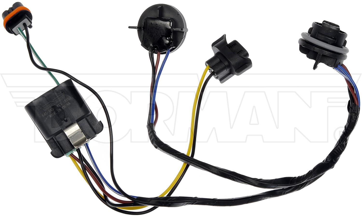Wiring Harness Assembly With Two Lamp Sockets And Three Connectors