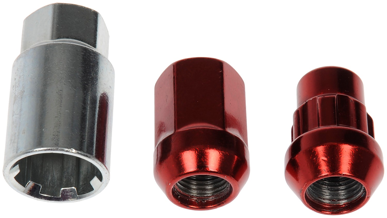 Red Acorn Wheel Nut Lock Set