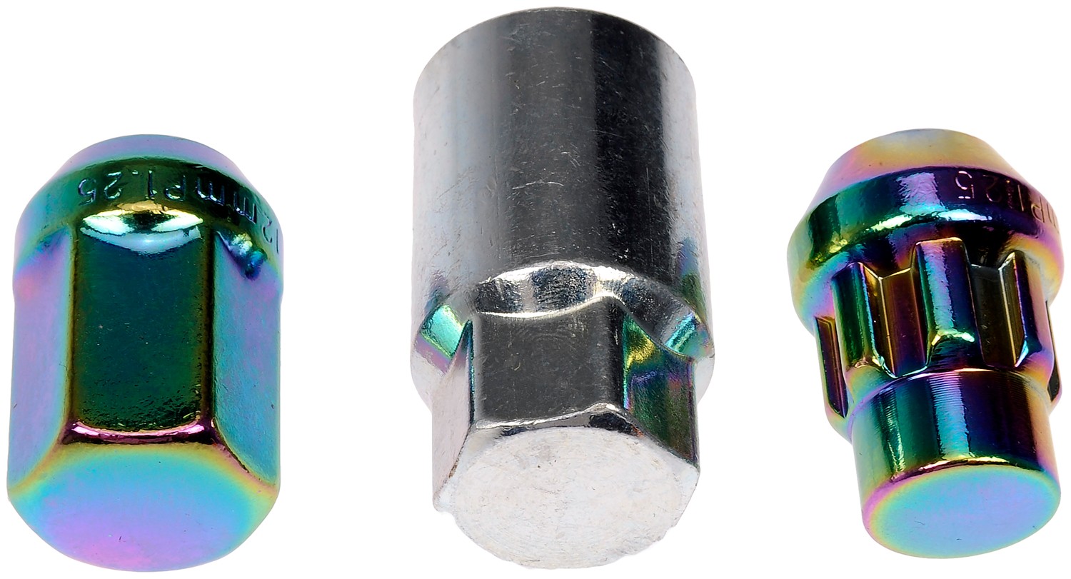 Rainbow/Neo-Chrome Acorn Wheel Nut Lock Set