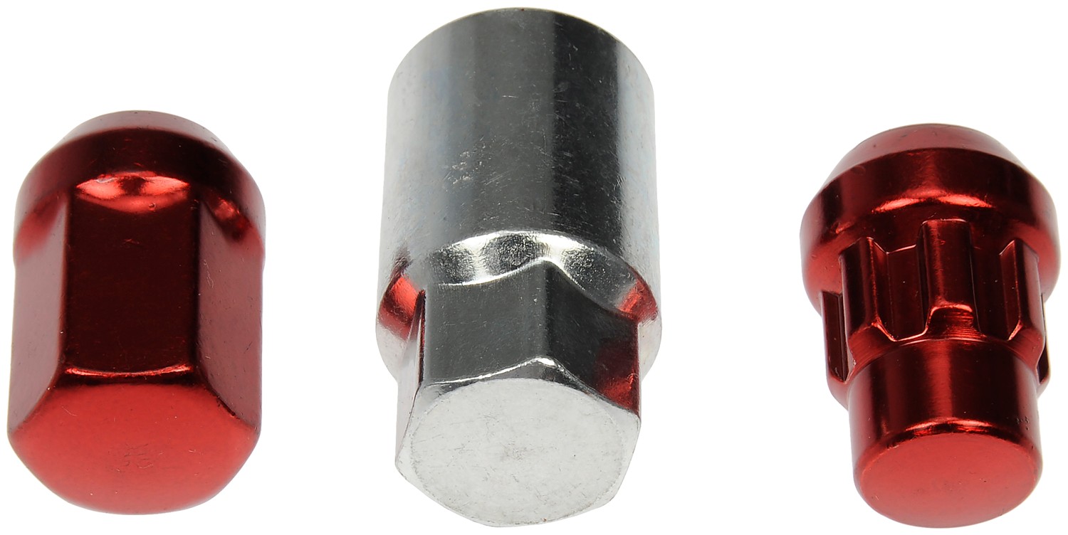Red Acorn Wheel Nut Lock Set