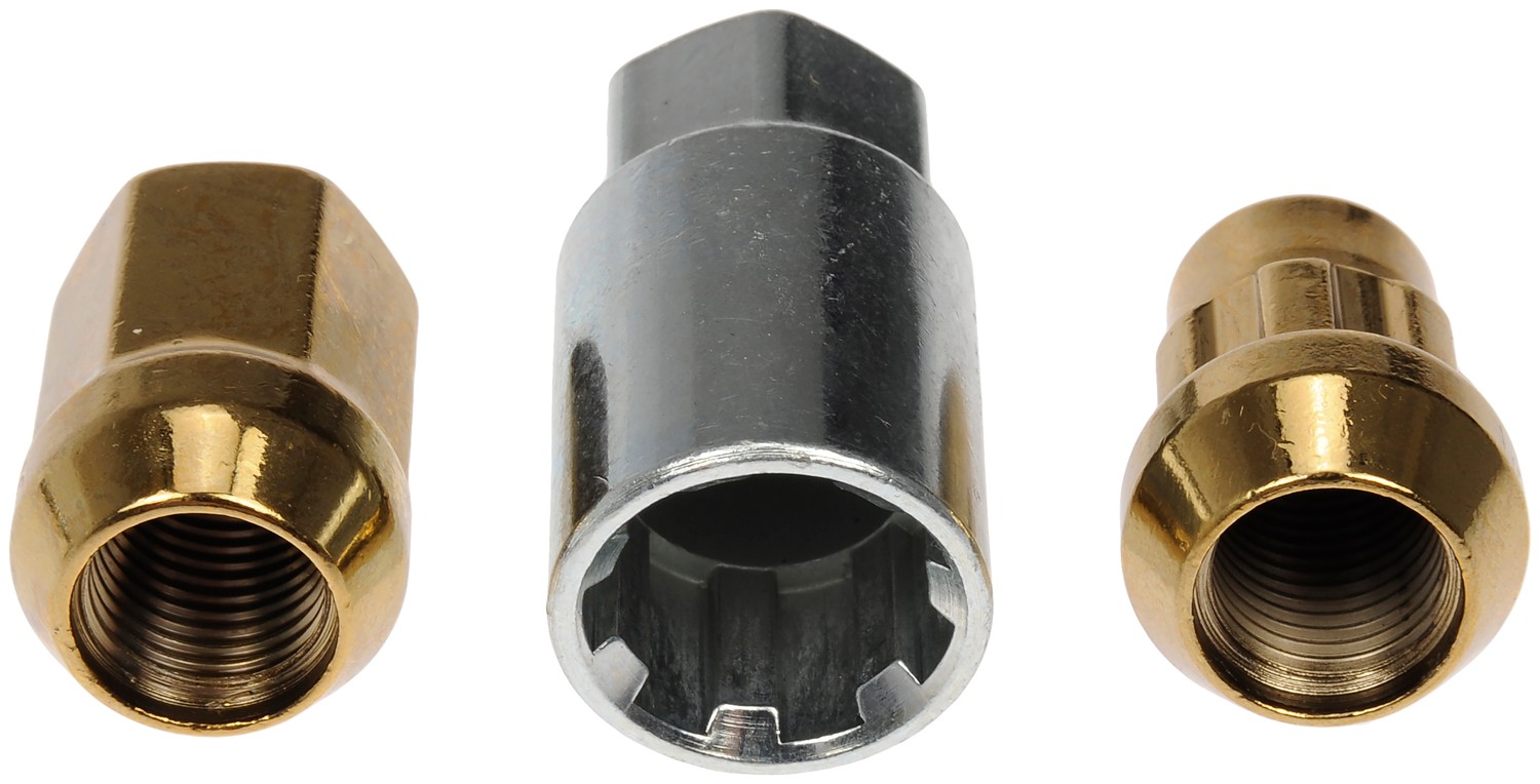 Gold Acorn Wheel Nut Lock Set