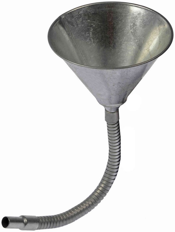 5-1/2 In Diameter Steel Flexible Neck Funnel with 1/2 In ID; No.80 Mesh Screen
