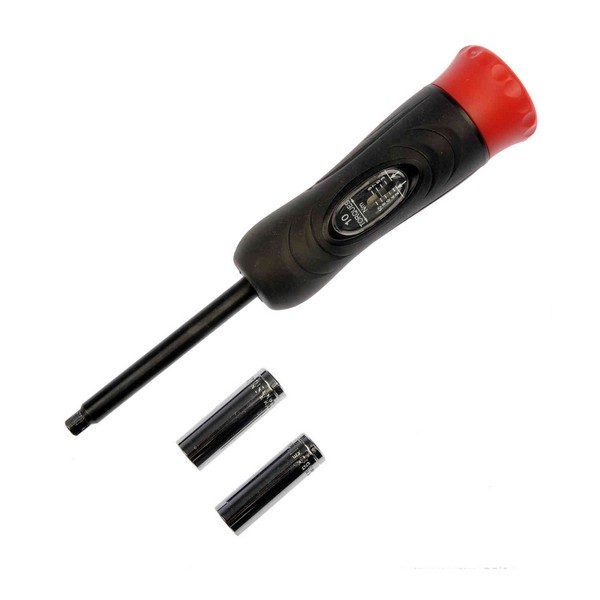 1/4 In. Adjustable Torque Driver w/11 and 12 mm Sockets, 6 Bits, Adaptor in Case