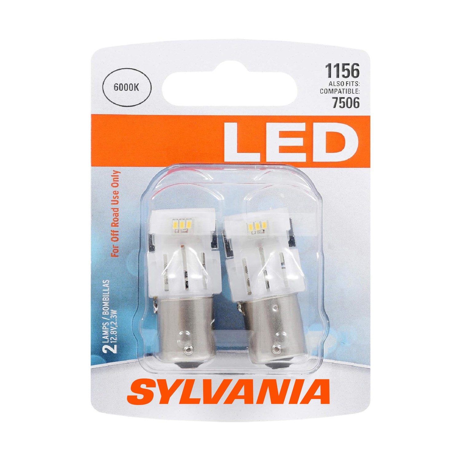SYLVANIA 1156 WHITE SYL LED Mini Bulb, 2 Pack