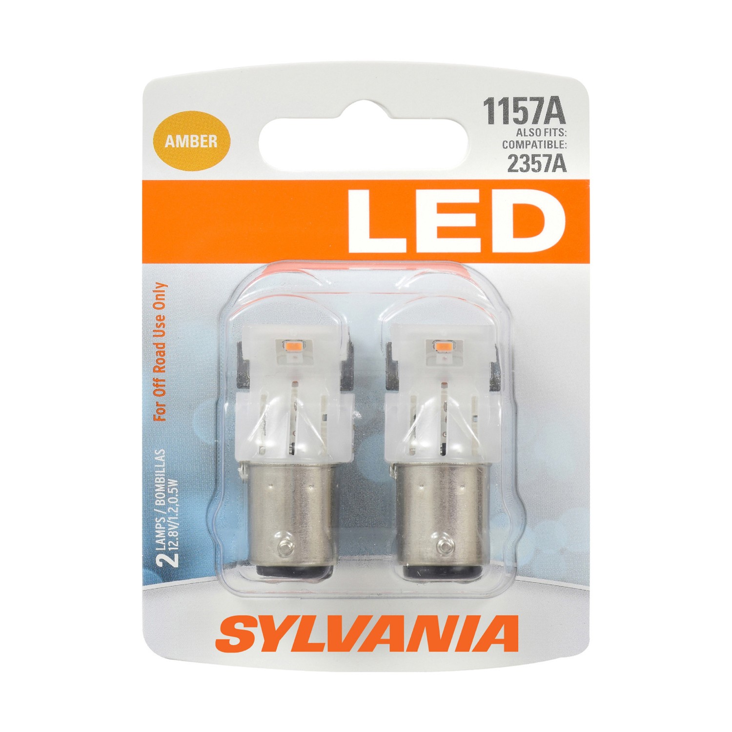 SYLVANIA 1157A AMBER SYL LED Mini Bulb, 2 Pack