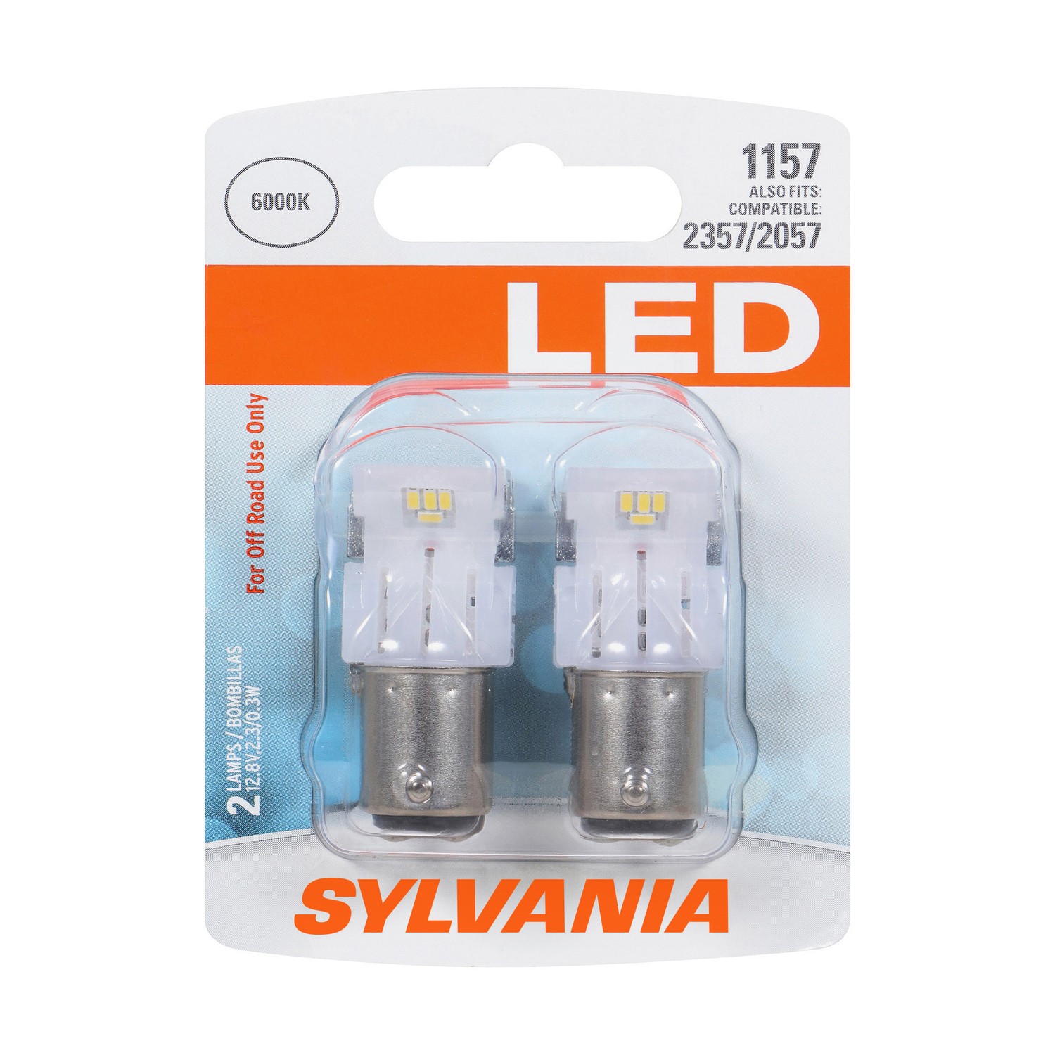 SYLVANIA 1157 WHITE SYL LED Mini Bulb, 2 Pack