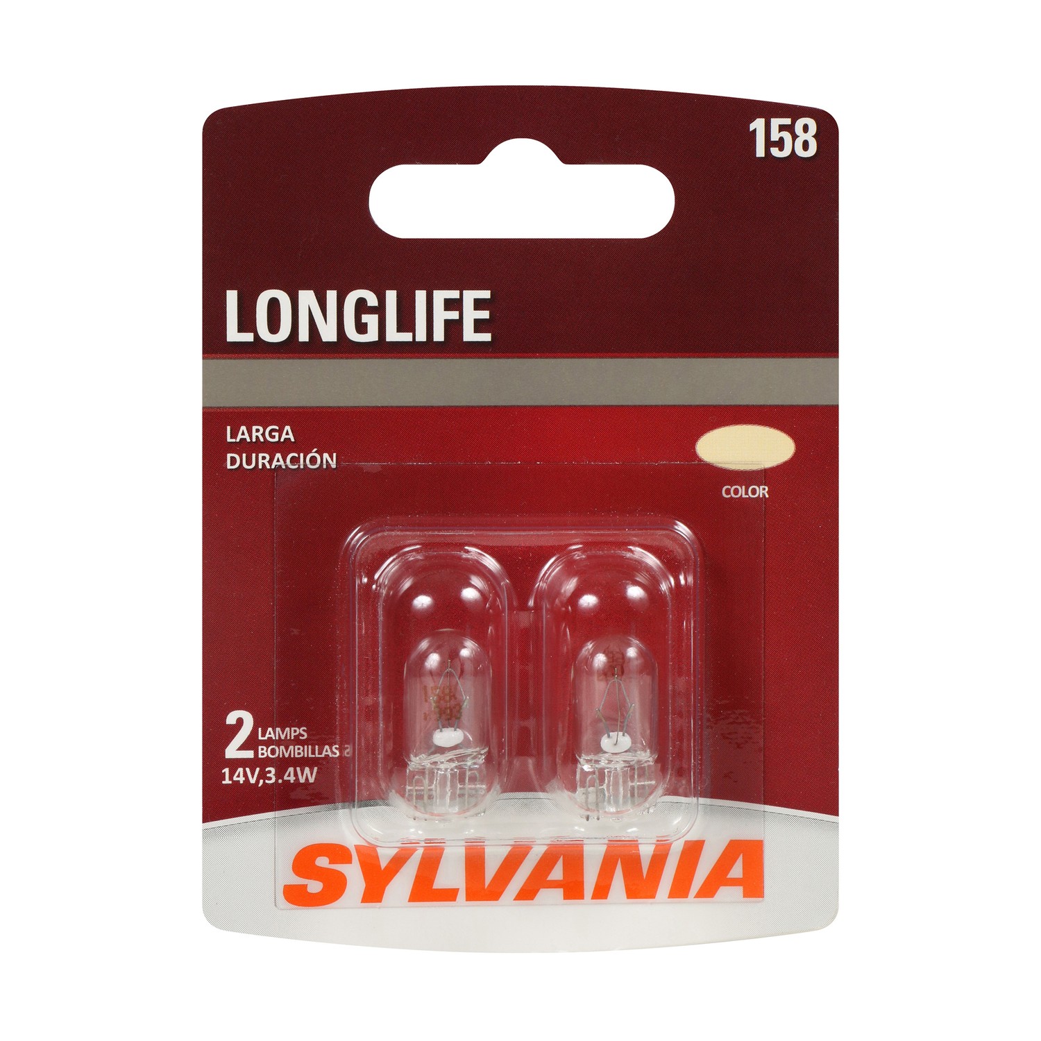 SYLVANIA 158 Long Life Mini Bulb, 2 Pack