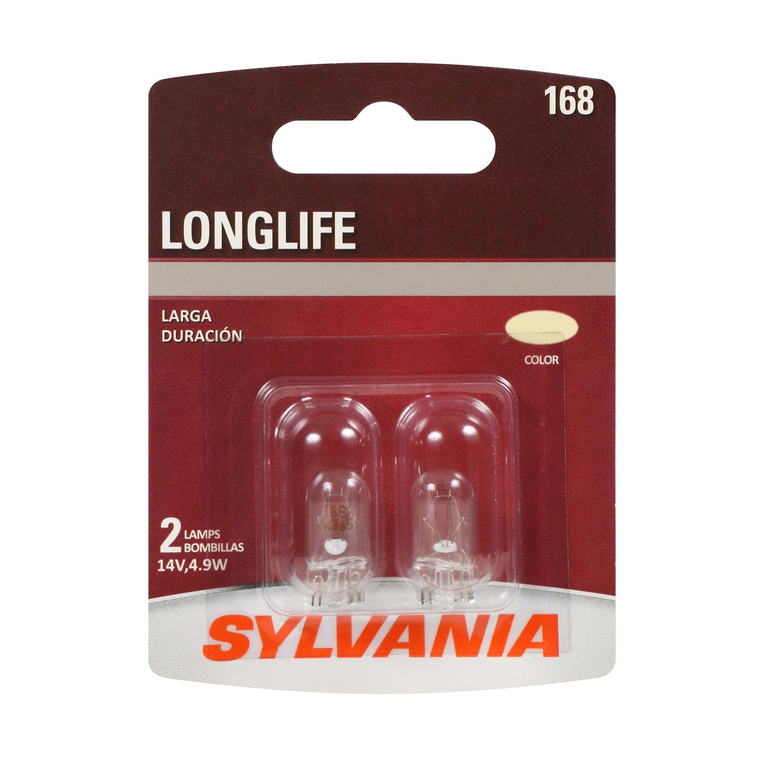 SYLVANIA 168 Long Life Mini Bulb, 2 Pack