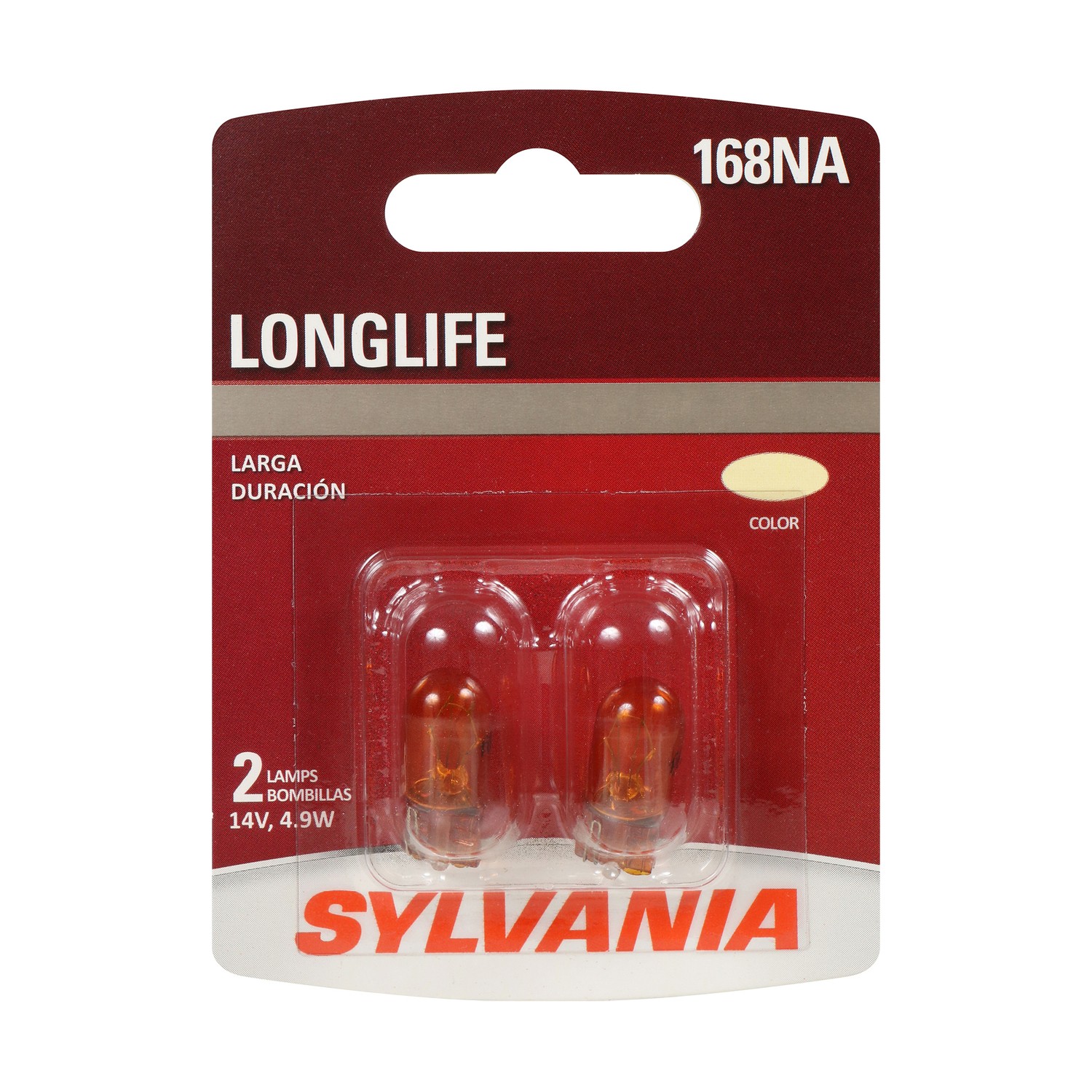 SYLVANIA 168NA Long Life Mini Bulb, 2 Pack
