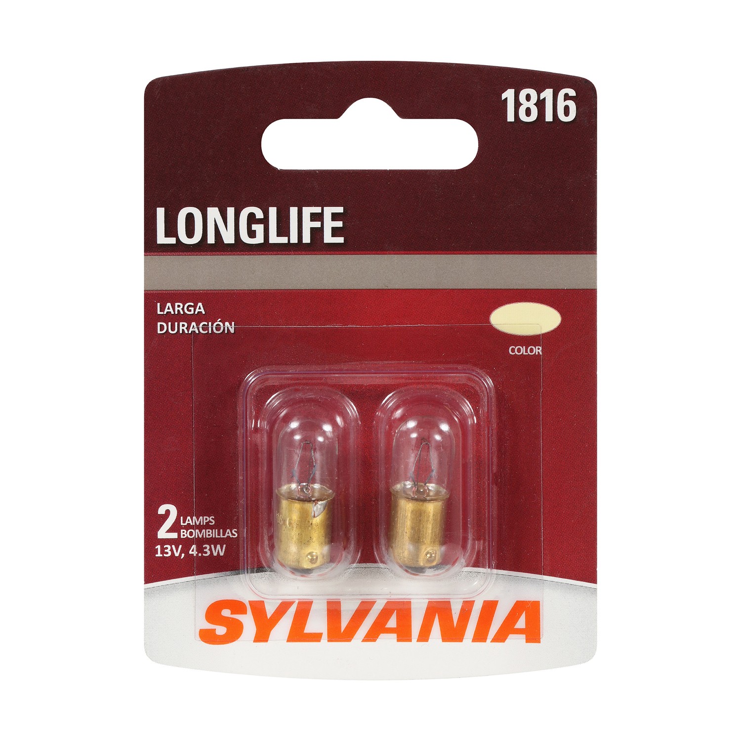 SYLVANIA 1816 Long Life Mini Bulb, 2 Pack