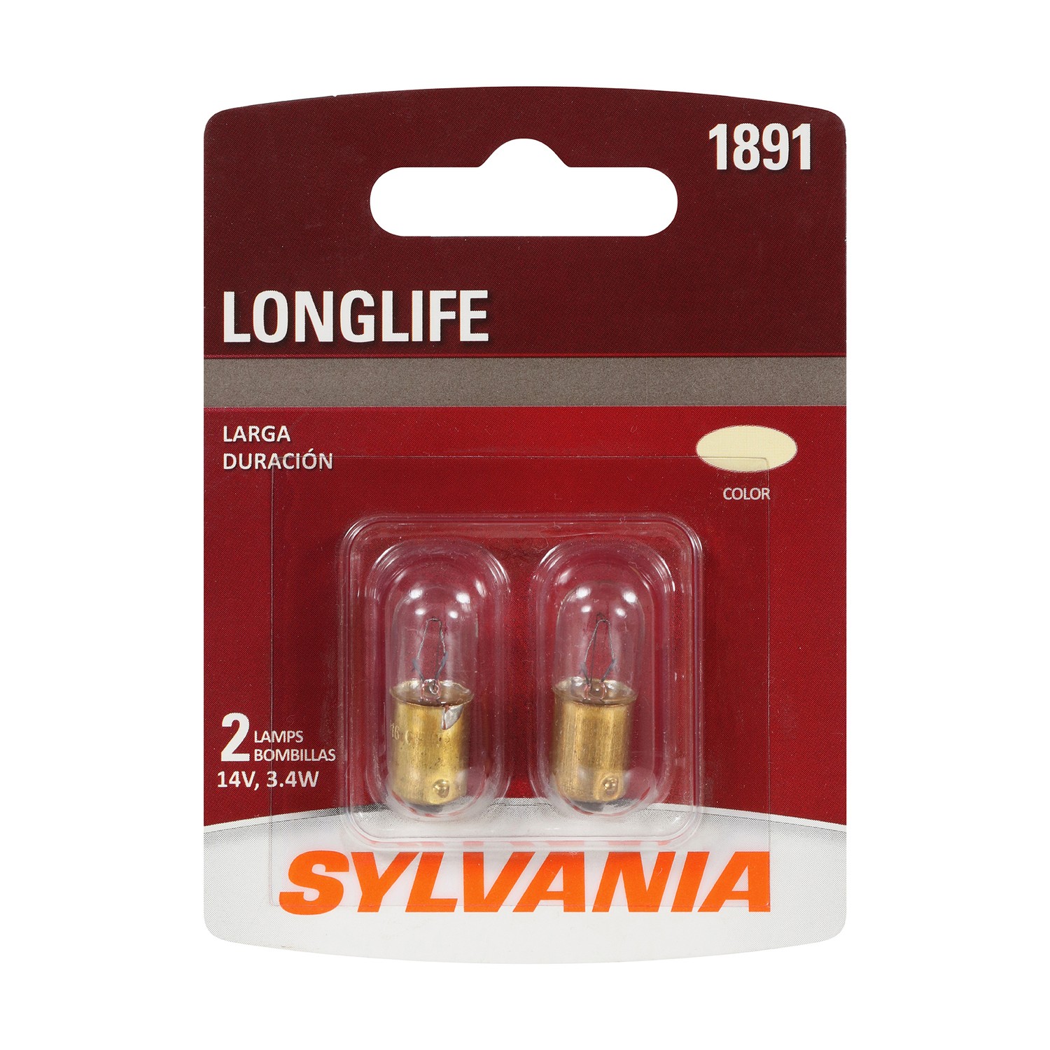 SYLVANIA 1891 Long Life Mini Bulb, 2 Pack
