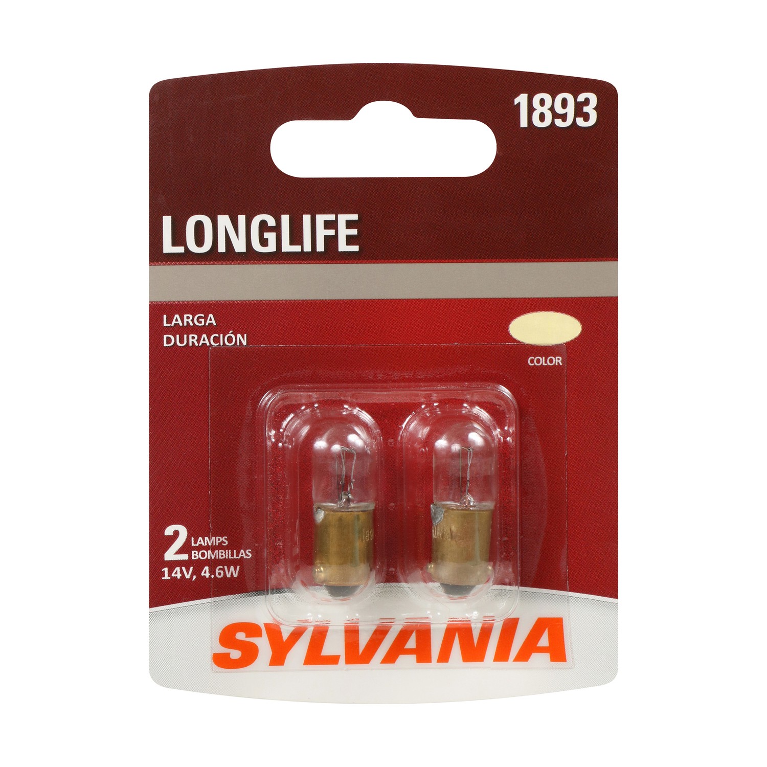 SYLVANIA 1893 Long Life Mini Bulb, 2 Pack