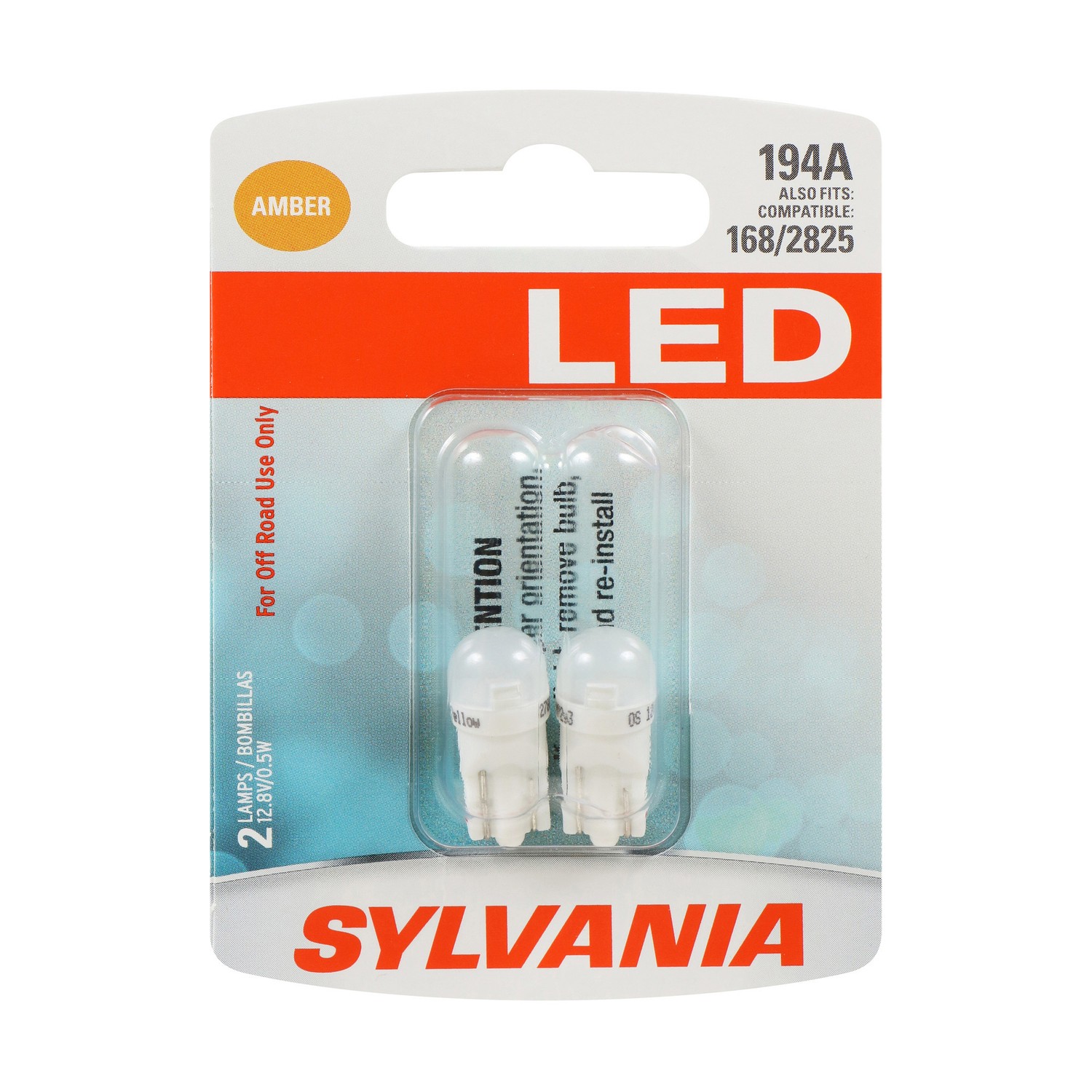 SYLVANIA 194A AMBER SYL LED Mini Bulb, 2 Pack