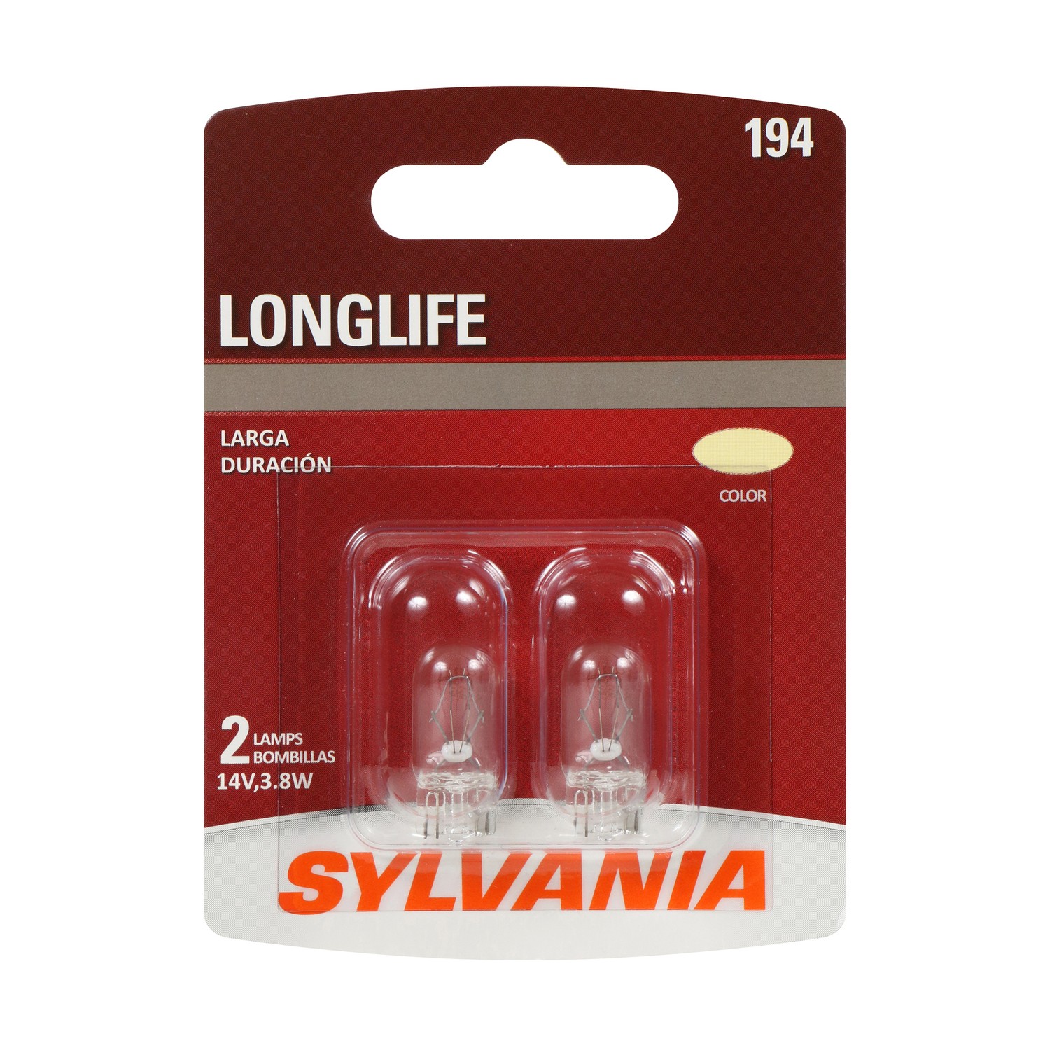 SYLVANIA 194 Long Life Mini Bulb, 2 Pack