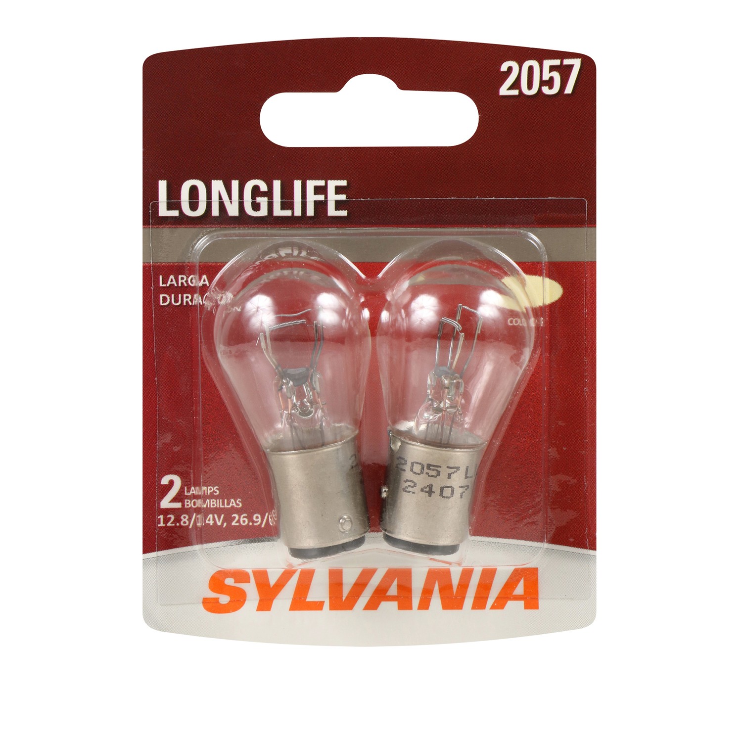 SYLVANIA 2057 Long Life Mini Bulb, 2 Pack
