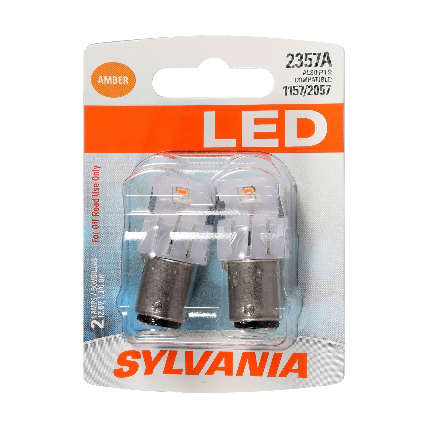 SYLVANIA 2357A AMBER SYL LED Mini Bulb, 2 Pack
