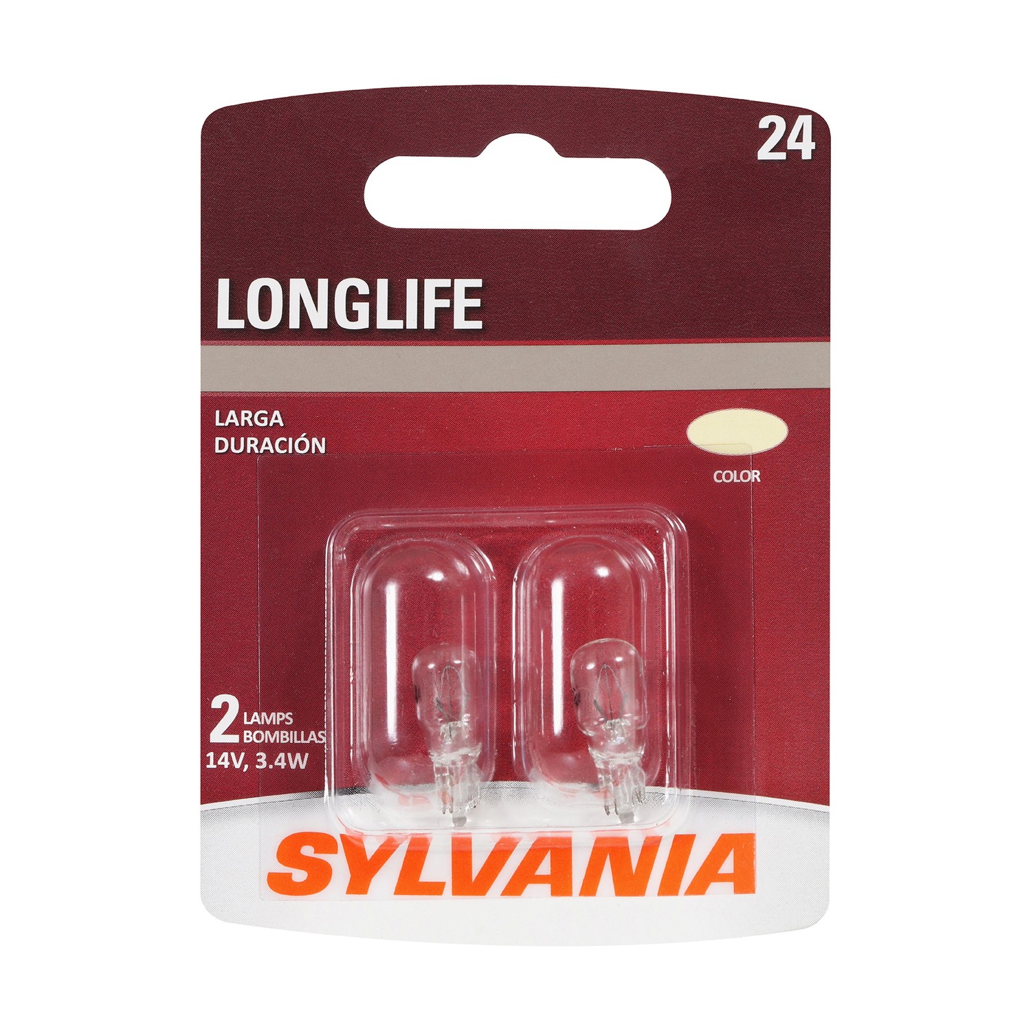 SYLVANIA 24 Long Life Mini Bulb, 2 Pack