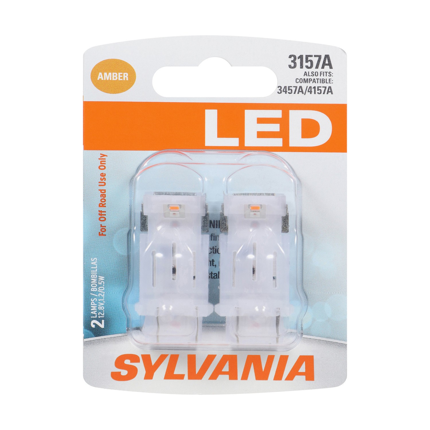 SYLVANIA 3157A AMBER SYL LED Mini Bulb, 2 Pack