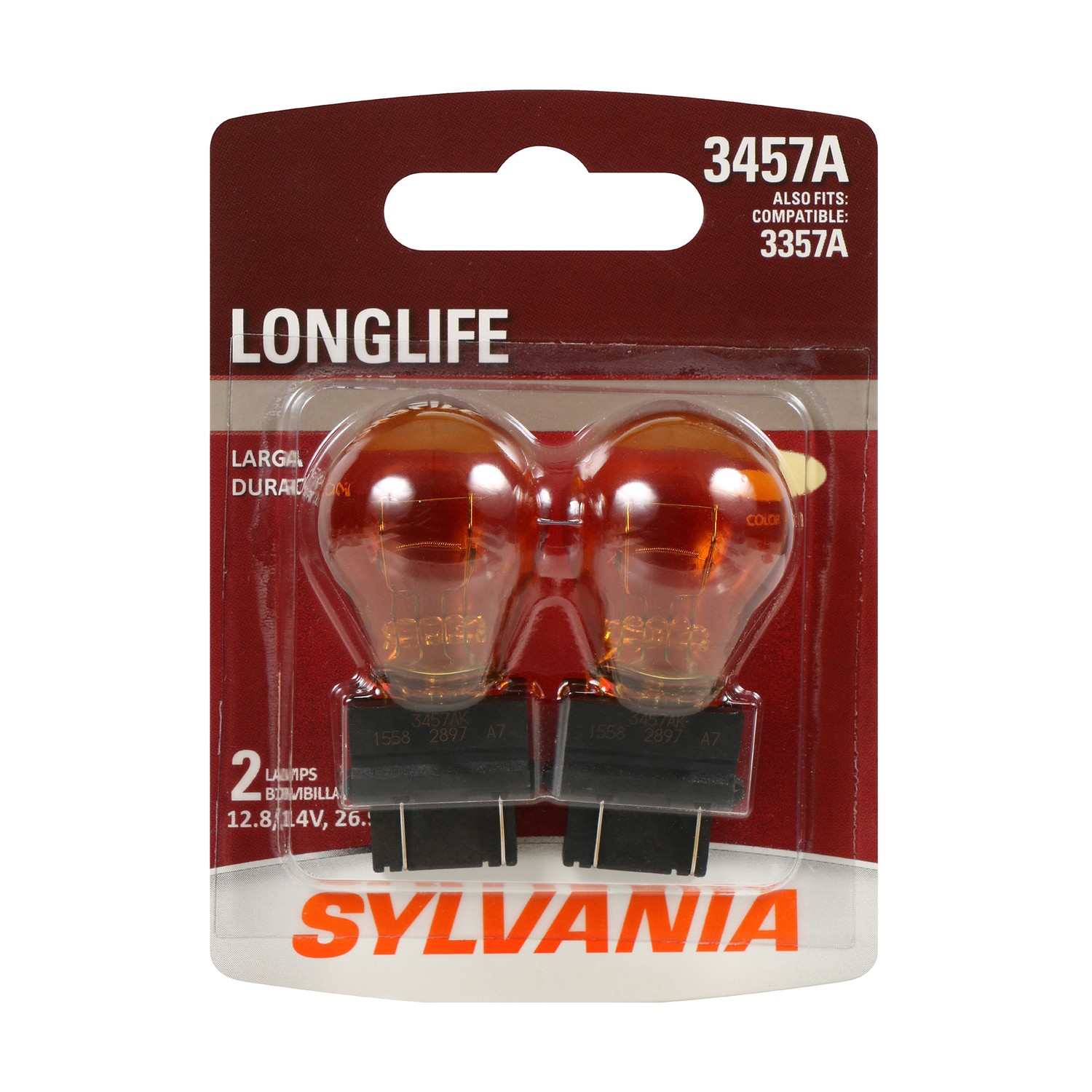 SYLVANIA 3457A Long Life Mini Bulb, 2 Pack