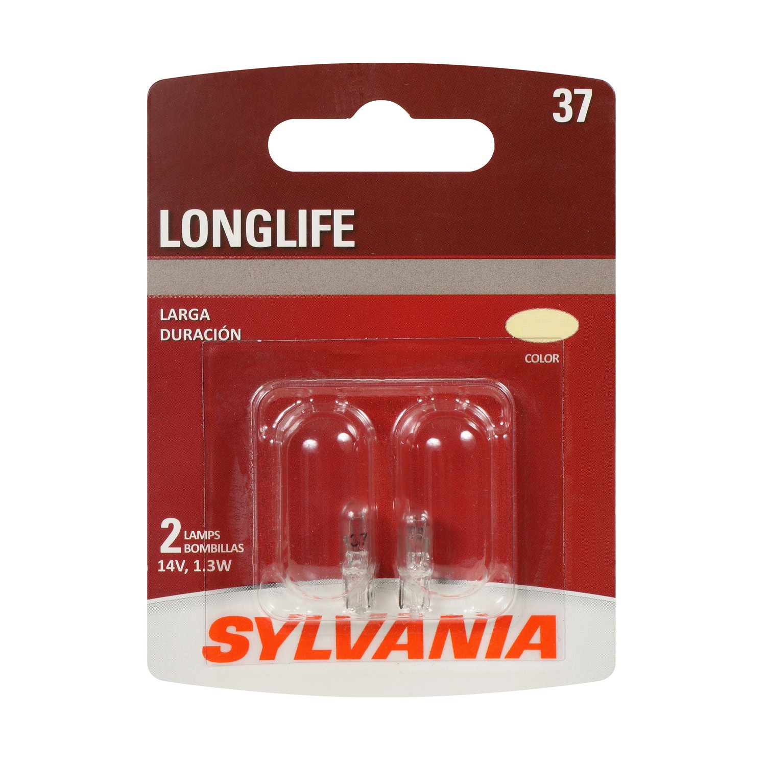 SYLVANIA 37 Long Life Mini Bulb, 2 Pack
