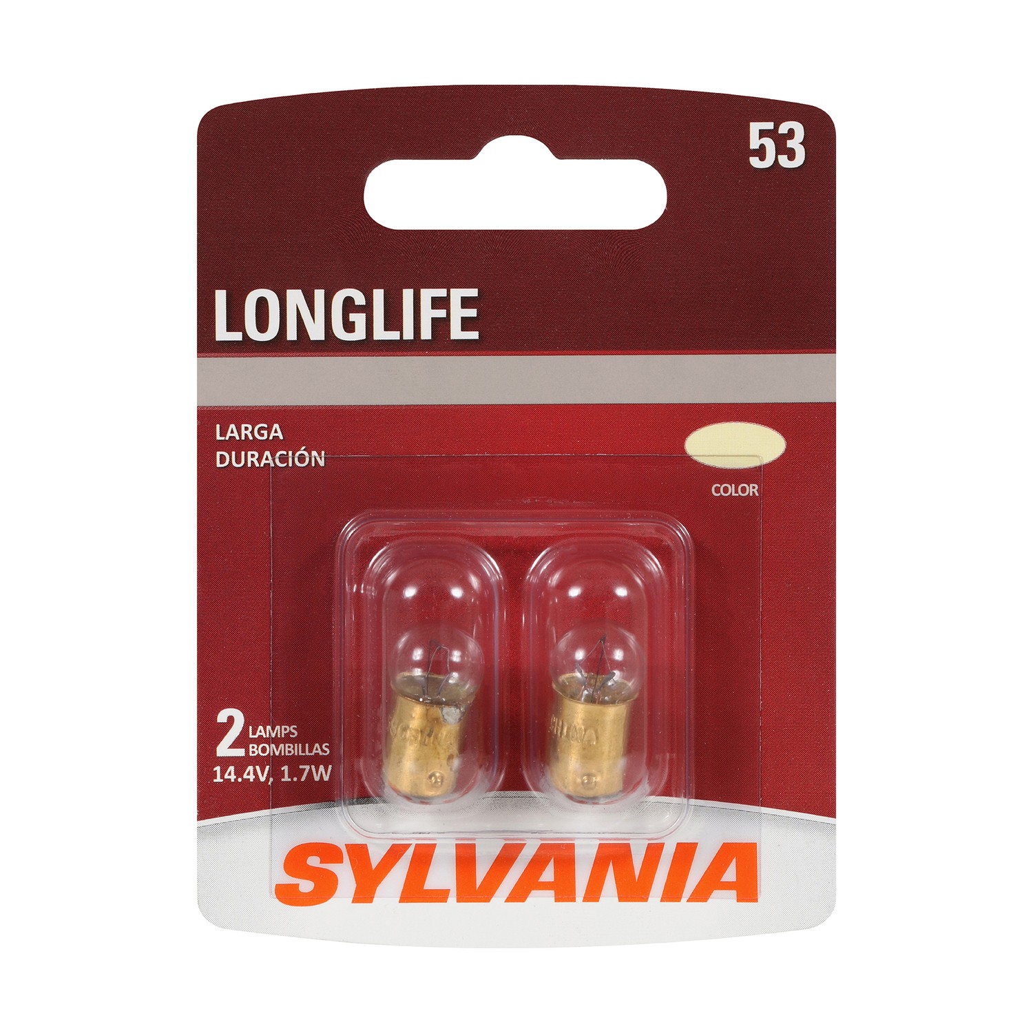 SYLVANIA 53 Long Life Mini Bulb, 2 Pack