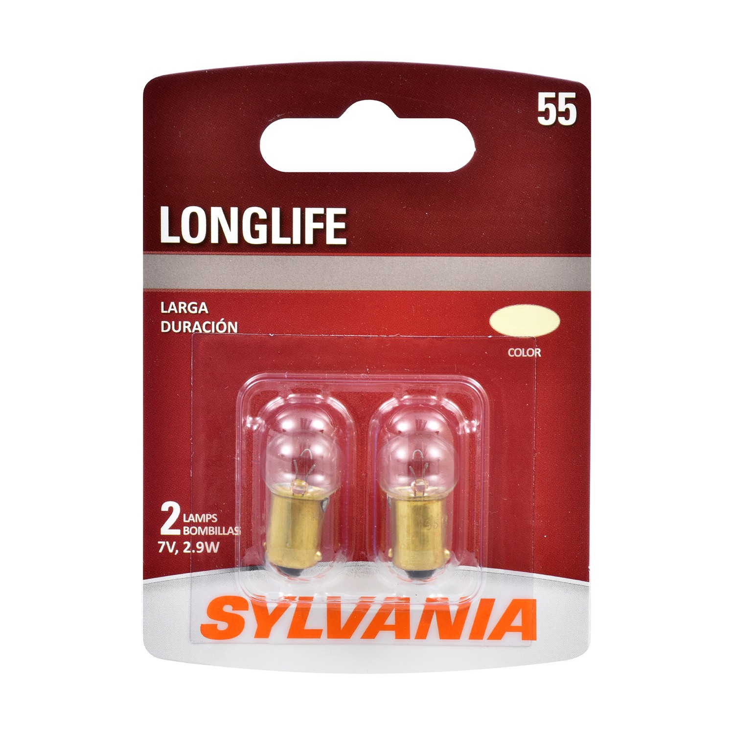 SYLVANIA 55 Long Life Mini Bulb, 2 Pack