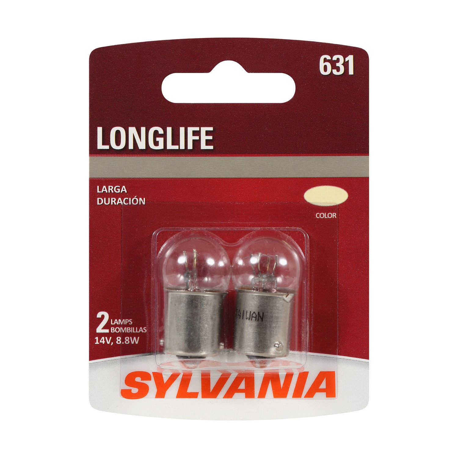 SYLVANIA 631 Long Life Mini Bulb, 2 Pack