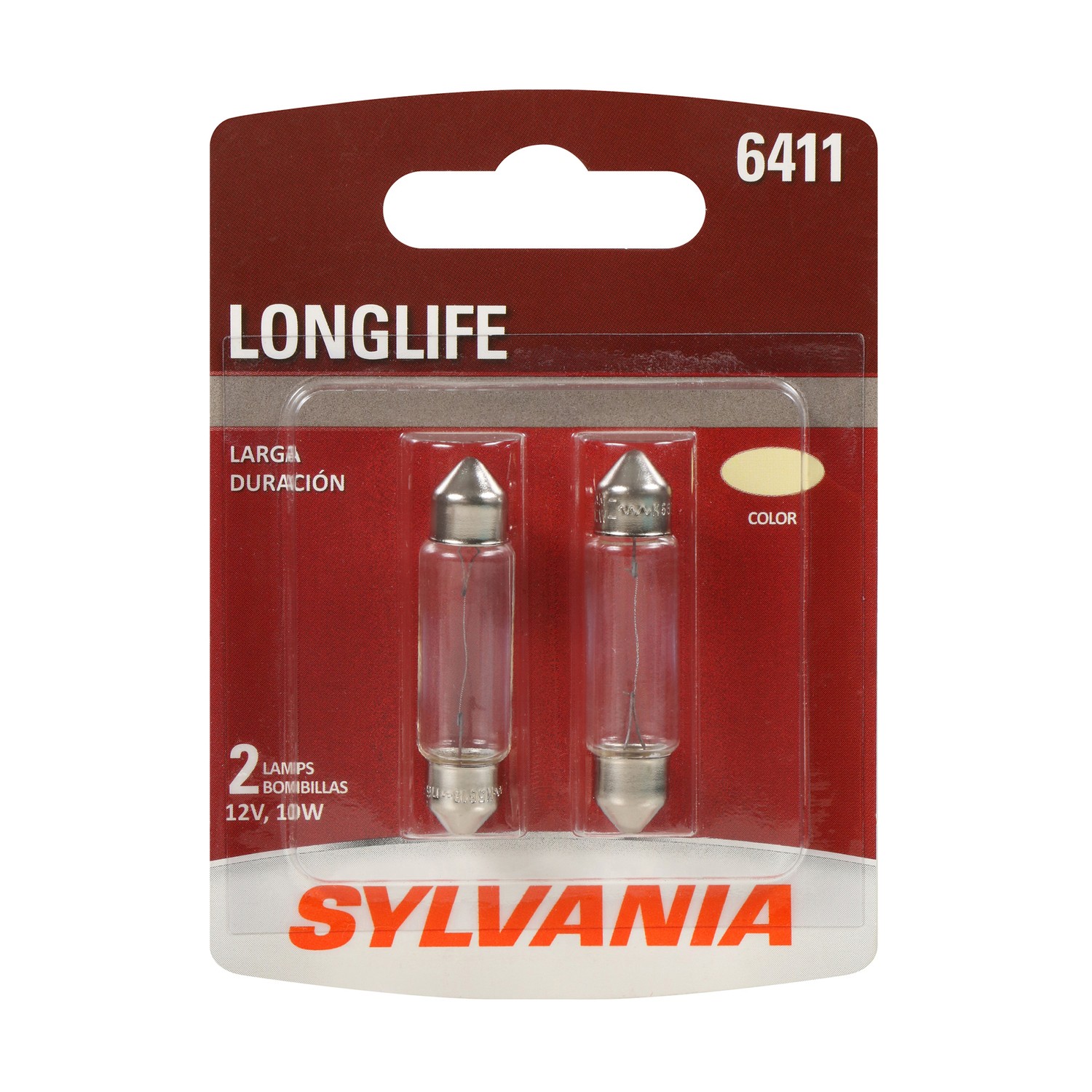 SYLVANIA 6411 Long Life Mini Bulb, 2 Pack