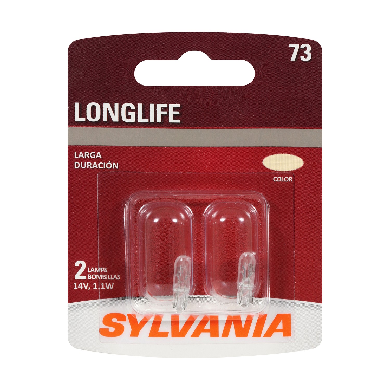 SYLVANIA 73 Long Life Mini Bulb, 2 Pack