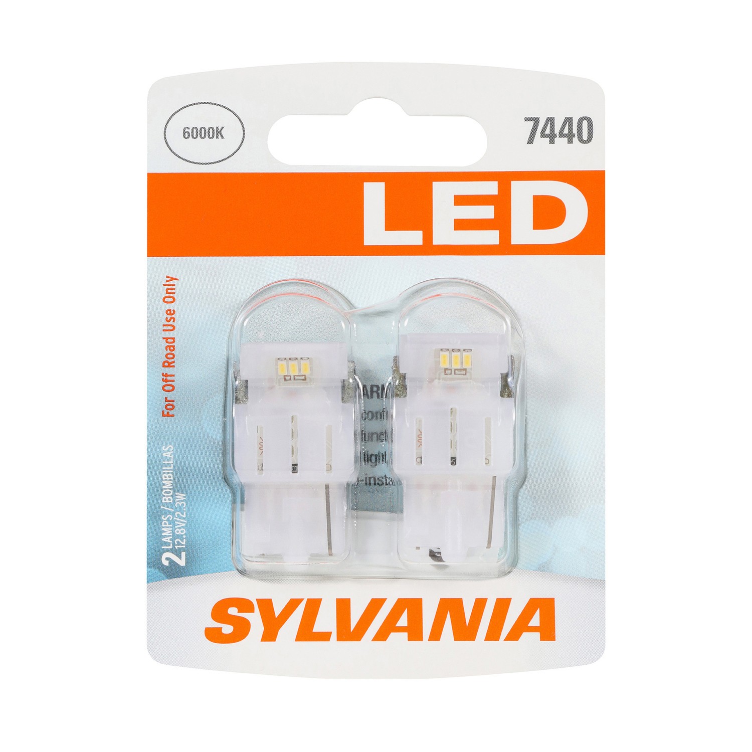 SYLVANIA 7440 WHITE SYL LED Mini Bulb, 2 Pack