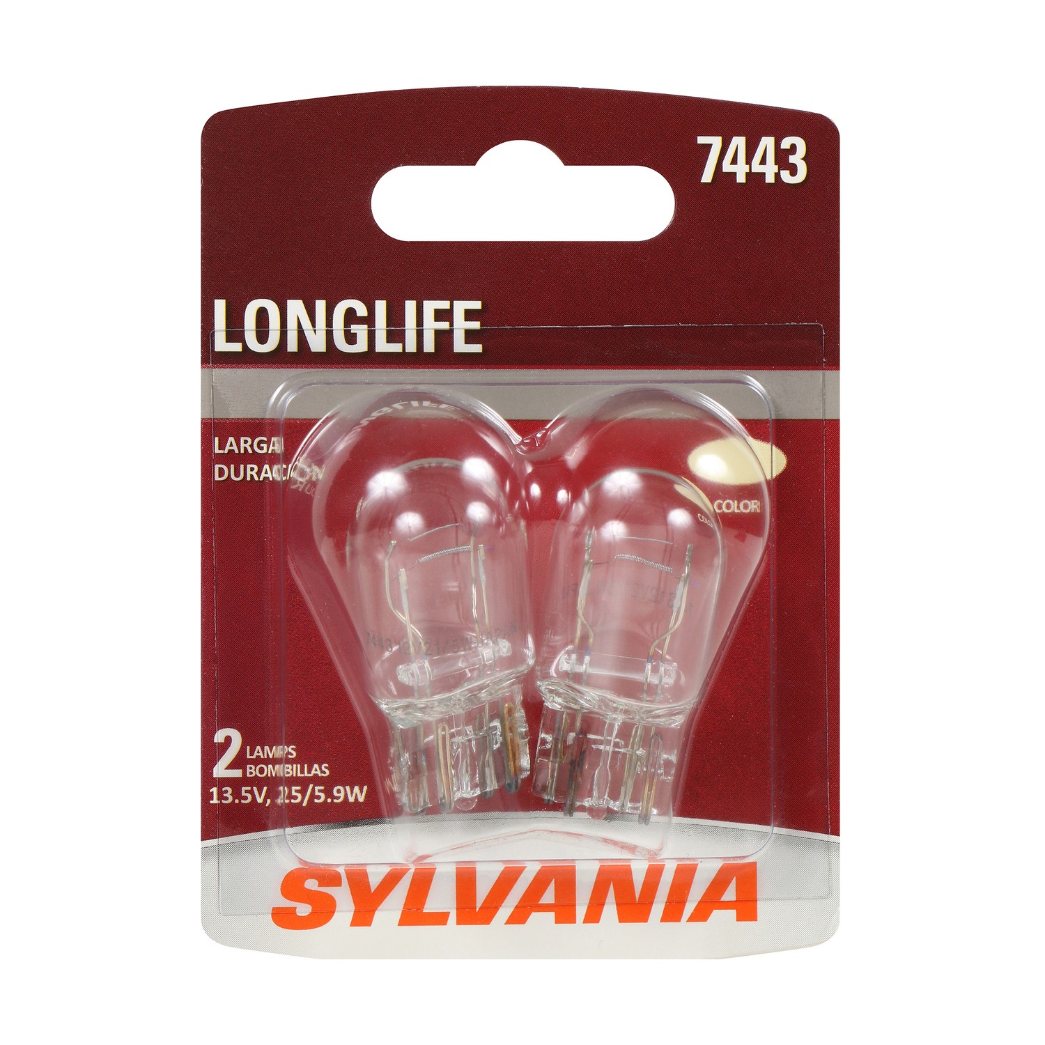 SYLVANIA 7443 Long Life Mini Bulb, 2 Pack
