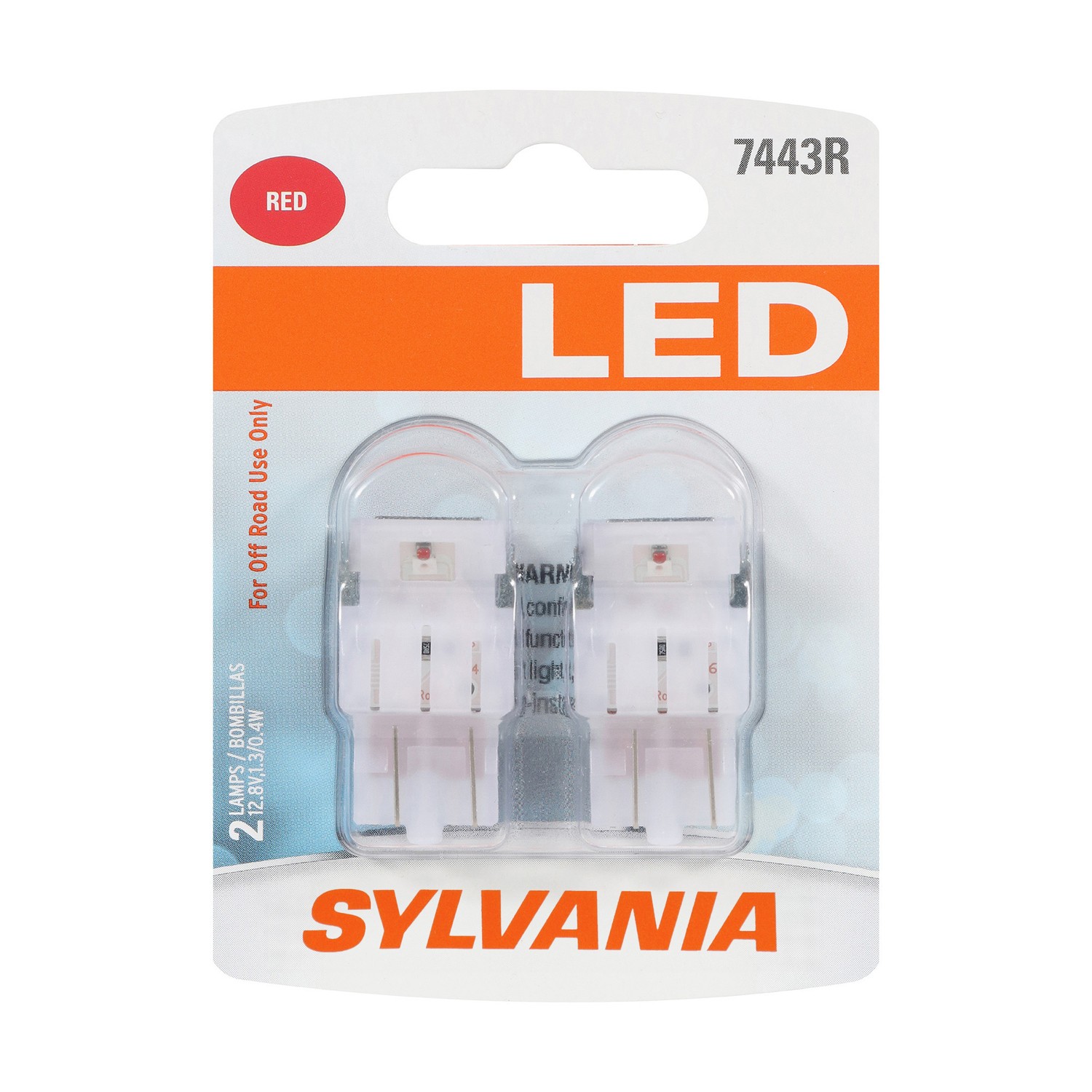 SYLVANIA 7443R RED SYL LED Mini Bulb, 2 Pack