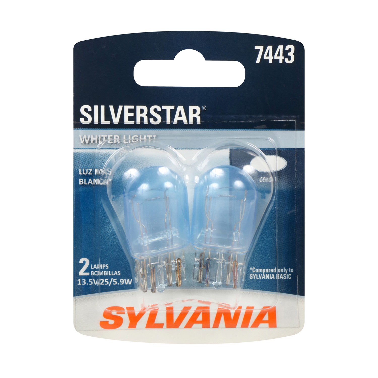 SYLVANIA 7443 SilverStar Mini Bulb, 2 Pack